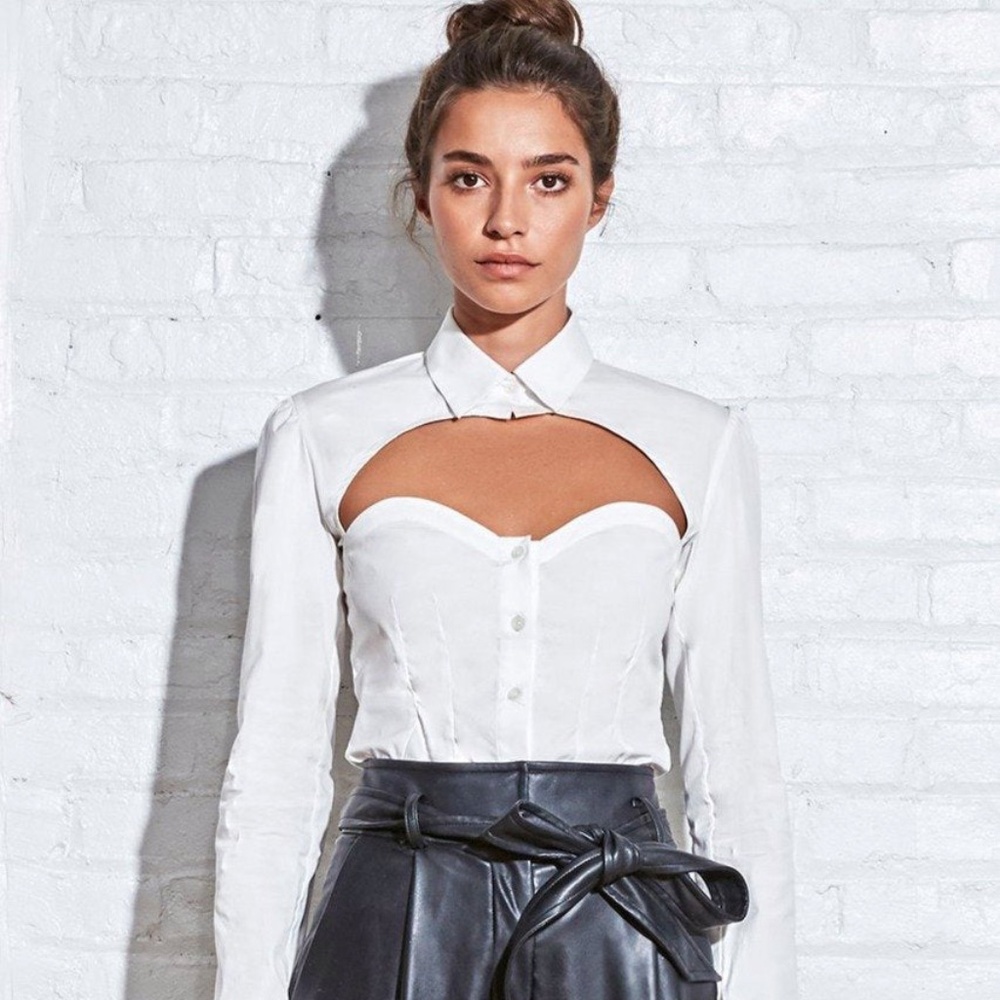 Fleur du Mal White Button Down Shirt